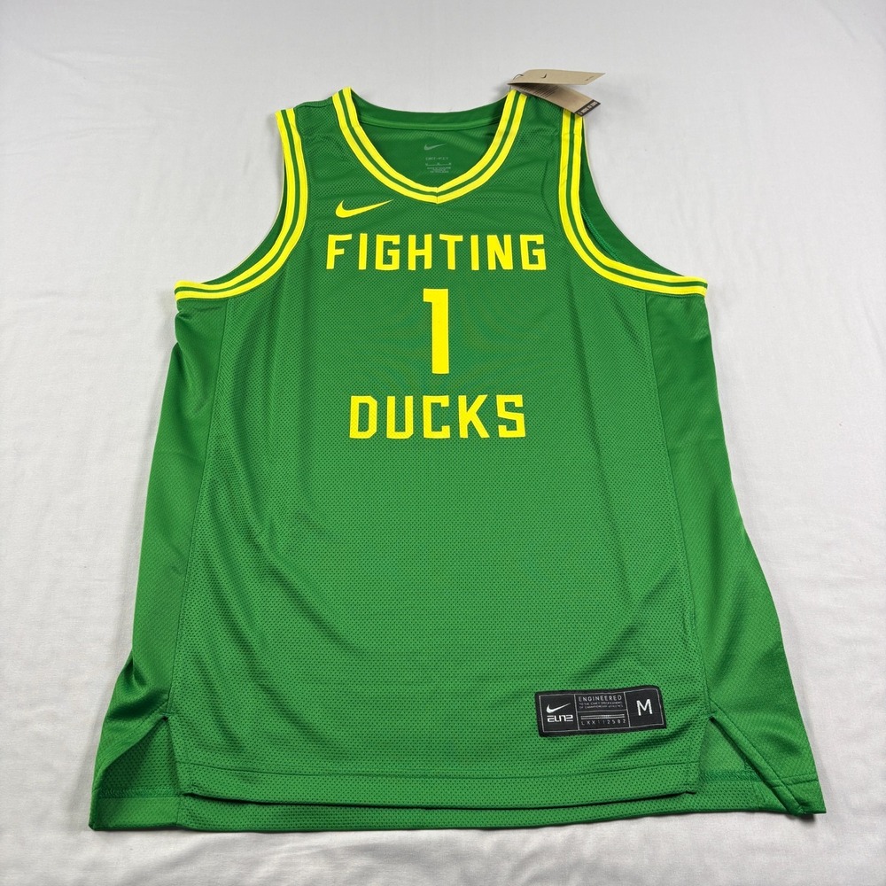 Oregon Ducks Basketball Jersey Mens Medium Green Nike Dri Fit NCAA NEW
